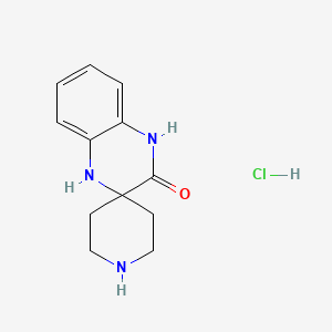 molecular formula C12H16ClN3O B1406788 1',4'-Dihydro-3'H-spiro[piperidine-4,2'-quinoxalin]-3'-one hydrochloride CAS No. 1609403-99-7