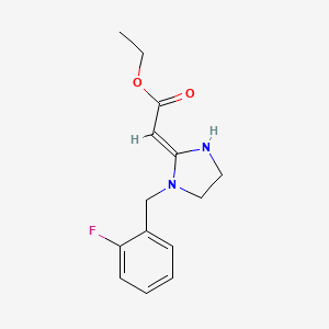 molecular formula C14H17FN2O2 B1406790 ethyl (2E)-[1-(2-fluorobenzyl)imidazolidin-2-ylidene]ethanoate CAS No. 1400561-40-1