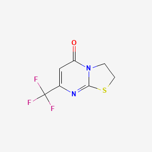 molecular formula C7H5F3N2OS B14067909 2,3-Dihydro-7-(trifluoromethyl)-5H-thiazolo[3,2-a]pyrimidin-5-one CAS No. 36951-75-4