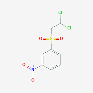 molecular formula C8H7Cl2NO4S B14067925 Benzene, 1-[(2,2-dichloroethyl)sulfonyl]-3-nitro- CAS No. 10149-38-9