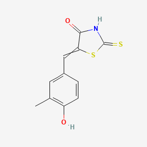 molecular formula C11H9NO2S2 B14068010 4-Hydroxy-3-methylbenzylidene rhodanine 