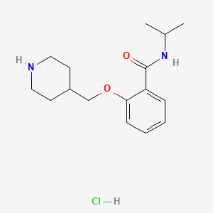 molecular formula C16H25ClN2O2 B1406804 N-Isopropyl-2-(piperidin-4-ylmethoxy)-benzamide hydrochloride CAS No. 1417568-98-9