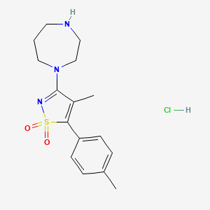 molecular formula C16H22ClN3O2S B1406812 1-[4-Methyl-5-(4-methylphenyl)-1,1-dioxidoisothiazol-3-yl]-1,4-diazepane hydrochloride CAS No. 1417568-99-0
