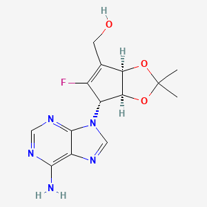 molecular formula C14H16FN5O3 B1406818 ((3Ar,6s,6as)-6-(6-amino-9h-purin-9-yl)-5-fluoro-2,2-dimethyl-6,6a-dihydro-3ah-cyclopenta[d][1,3]dioxol-4-yl)methanol CAS No. 805245-45-8