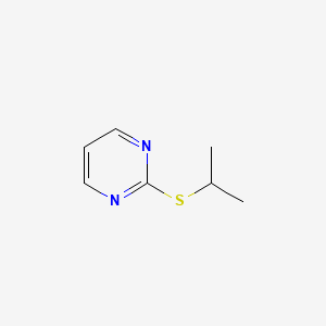 molecular formula C7H10N2S B14068236 Pyrimidine, 2-[(1-methylethyl)thio]- CAS No. 10132-14-6