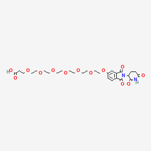 molecular formula C28H38N2O13 B14068329 Thalidomide-5'-O-PEG6-C2-acid 