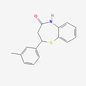 molecular formula C16H15NOS B14068337 2-(m-Tolyl)-2,3-dihydrobenzo[b][1,4]thiazepin-4(5H)-one 