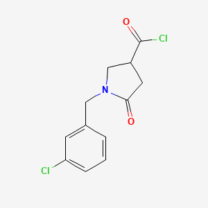 molecular formula C12H11Cl2NO2 B1406835 1-(3-Chlorobenzyl)-5-oxopyrrolidine-3-carbonyl chloride CAS No. 1355334-80-3