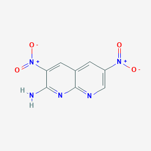 molecular formula C8H5N5O4 B14068383 3,6-Dinitro-1,8-naphthyridin-2-amine CAS No. 101478-15-3