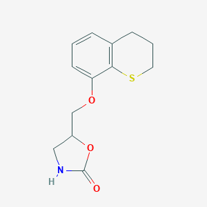 molecular formula C13H15NO3S B140684 8-(((2-Oxooxazolidin-5-yl)methyl)oxy)thiochroman CAS No. 153804-44-5