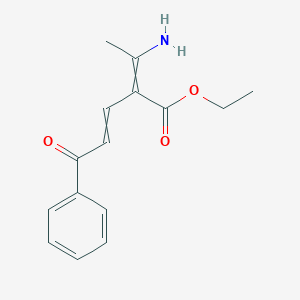molecular formula C15H17NO3 B14068462 Ethyl 2-(1-aminoethylidene)-5-oxo-5-phenylpent-3-enoate CAS No. 100956-22-7