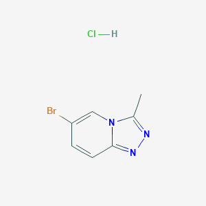 molecular formula C7H7BrClN3 B1406852 6-Bromo-3-methyl[1,2,4]triazolo-[4,3-a]pyridine hydrochloride CAS No. 1417568-50-3