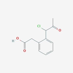 molecular formula C11H11ClO3 B14068523 1-(2-(Carboxymethyl)phenyl)-1-chloropropan-2-one 