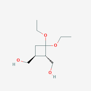 molecular formula C10H20O4 B140686 [(1S,2S)-3,3-diethoxy-2-(hydroxymethyl)cyclobutyl]methanol CAS No. 132294-14-5