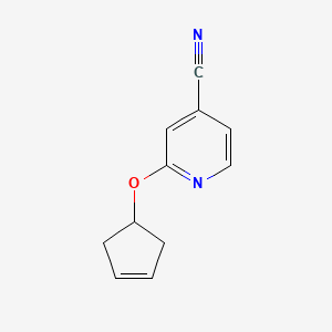 molecular formula C11H10N2O B1406864 2-(Cyclopent-3-en-1-yloxy)isonicotinonitrile CAS No. 1355334-69-8