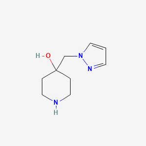 molecular formula C9H15N3O B1406865 4-(1H-pyrazol-1-ylmethyl)piperidin-4-ol CAS No. 1506276-04-5