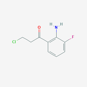 molecular formula C9H9ClFNO B14068660 1-(2-Amino-3-fluorophenyl)-3-chloropropan-1-one 