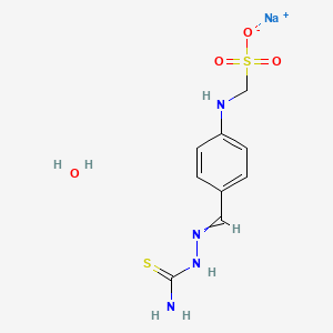 molecular formula C9H13N4NaO4S2 B1406871 Sodium;[4-[(carbamothioylhydrazinylidene)methyl]anilino]methanesulfonate;hydrate CAS No. 1452482-60-8