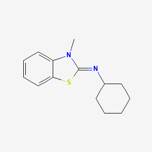 molecular formula C14H18N2S B14068742 Cyclohexanamine, N-(3-methyl-2(3H)-benzothiazolylidene)- CAS No. 102461-06-3
