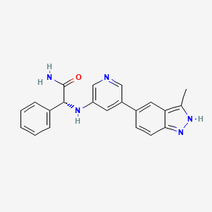 molecular formula C21H19N5O B1406875 (R)-2-((5-(3-methyl-1H-indazol-5-yl)pyridin-3-yl)amino)-2-phenylacetamide CAS No. 1613639-20-5