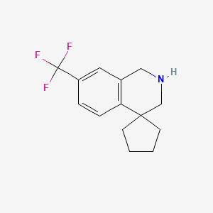 molecular formula C14H16F3N B1406878 7'-(Trifluoromethyl)-2',3'-dihydro-1'h-spiro[cyclopentane-1,4'-isoquinoline] CAS No. 1314673-40-9
