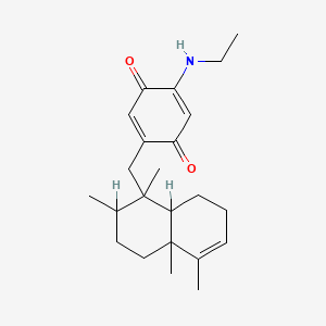 molecular formula C23H33NO2 B14068869 2-(Ethylamino)-5-[(1,2,4a,5-tetramethyl-1,2,3,4,4a,7,8,8a-octahydronaphthalen-1-yl)methyl]cyclohexa-2,5-diene-1,4-dione CAS No. 102580-79-0
