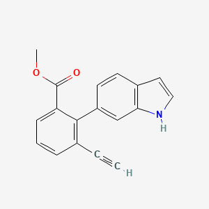 molecular formula C18H13NO2 B14069010 Methyl 3-ethynyl-2-(1H-indol-6-yl)benzoate 