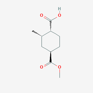 molecular formula C10H16O4 B14069019 (1R,2S,4R)-4-(Methoxycarbonyl)-2-methylcyclohexane-1-carboxylic acid 