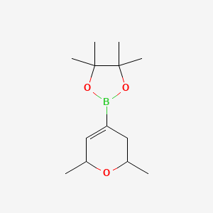 rac-2-[(2R,6S)-2,6-dimethyl-3,6-dihydro-2H-pyran-4-yl]-4,4,5,5-tetramethyl-1,3,2-dioxaborolane