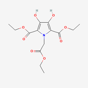 molecular formula C14H19NO8 B14069087 Diethyl 1-(2-ethoxy-2-oxoethyl)-3,4-dihydroxy-1H-pyrrole-2,5-dicarboxylate 