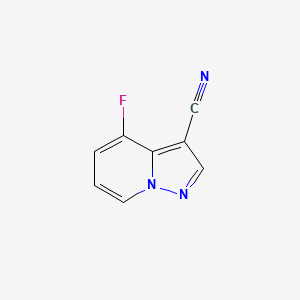 molecular formula C8H4FN3 B14069126 4-Fluoropyrazolo[1,5-a]pyridine-3-carbonitrile 