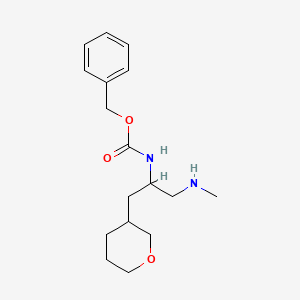 molecular formula C17H26N2O3 B14069147 benzyl N-[1-(methylamino)-3-(oxan-3-yl)propan-2-yl]carbamate 