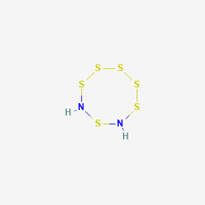 molecular formula H2N2S6 B14069245 1,2,3,4,5,7,6,8-Hexathiadiazocane CAS No. 1003-75-4