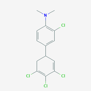molecular formula C14H13Cl4N B14069269 [2-Chloro-4-(3,4,5-trichlorocyclohexa-2,4-dienyl)-phenyl]-dimethyl-amine 