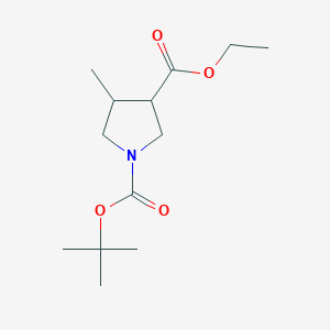molecular formula C13H23NO4 B1406931 1-tert-Butyl 3-ethyl 4-methylpyrrolidine-1,3-dicarboxylate CAS No. 1824525-17-8