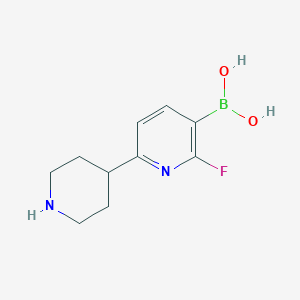 molecular formula C10H14BFN2O2 B14069338 (2-Fluoro-6-(piperidin-4-yl)pyridin-3-yl)boronic acid 