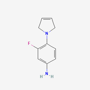 molecular formula C10H11FN2 B1406937 Benzenamine, 4-(2,5-dihydro-1H-pyrrol-1-yl)-3-fluoro- CAS No. 1431546-13-2
