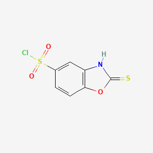 molecular formula C7H4ClNO3S2 B14069430 2-Thioxo-2,3-dihydrobenzo[d]oxazole-5-sulfonyl chloride 