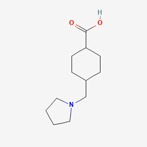 molecular formula C12H21NO2 B1406948 (1r,4r)-4-[(Pyrrolidin-1-yl)methyl]cyclohexane-1-carboxylic acid CAS No. 1596936-31-0