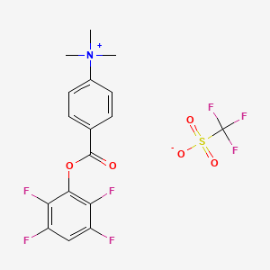molecular formula C17H14F7NO5S B14069525 N,N,N-trimethyl-4-((2,3,5,6-tetrafluorophenoxy)carbonyl)benzenaminium trifluoromethanesulfonate 