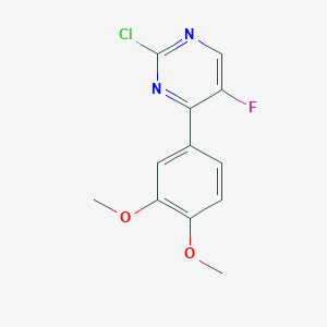 Pyrimidine, 2-chloro-4-(3,4-dimethoxyphenyl)-5-fluoro-