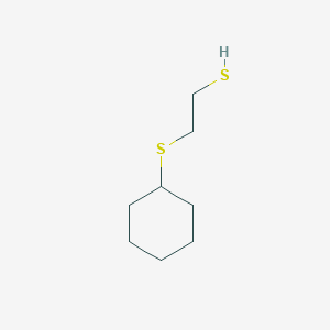 molecular formula C8H16S2 B14069565 Ethanethiol, 2-(cyclohexylthio)- CAS No. 10160-81-3