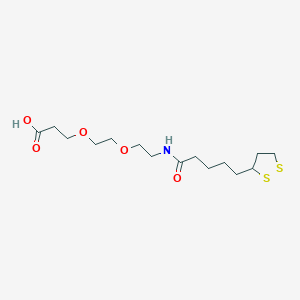 molecular formula C15H27NO5S2 B14069585 Lipoamido-PEG2-CH2CH2COOH 