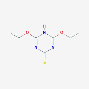 molecular formula C7H11N3O2S B140696 4,6-Diethoxy-1,3,5-triazine-2(1H)-thione CAS No. 155198-66-6