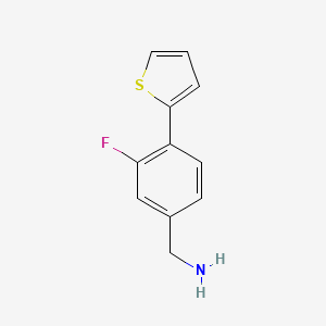 1-[3-Fluoro-4-(thiophen-2-yl)phenyl]methanamine