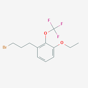 molecular formula C12H14BrF3O2 B14069648 1-(3-Bromopropyl)-3-ethoxy-2-(trifluoromethoxy)benzene 