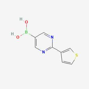 molecular formula C8H7BN2O2S B14069663 (2-(Thiophen-3-yl)pyrimidin-5-yl)boronic acid 