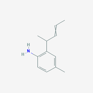 molecular formula C12H17N B14069738 4-Methyl-2-(pent-3-en-2-yl)aniline CAS No. 100161-85-1