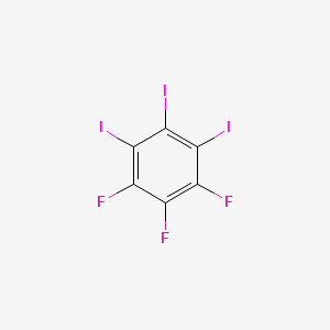 molecular formula C6F3I3 B14069758 1,2,3-Trifluoro-4,5,6-triiodobenzene 