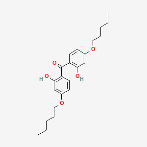 molecular formula C23H30O5 B14069785 Bis[2-hydroxy-4-(pentyloxy)phenyl]methanone CAS No. 102590-07-8